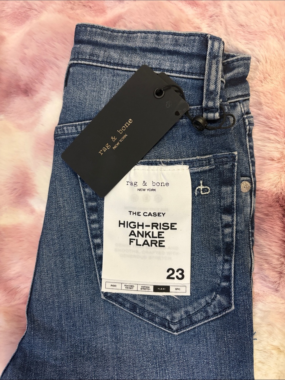 rag & bone Dark Blue High-Rise Flare Jeans - Picture 2 of 7